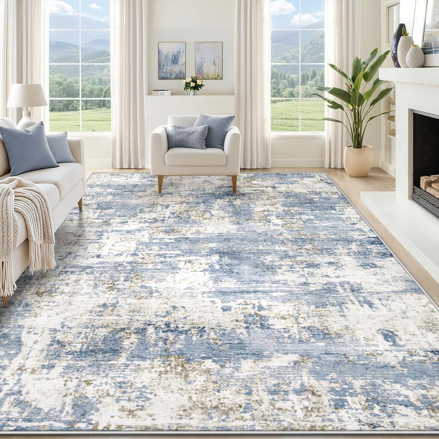 Detalle de Modern Abstract 8x10 Area Rug 🏠