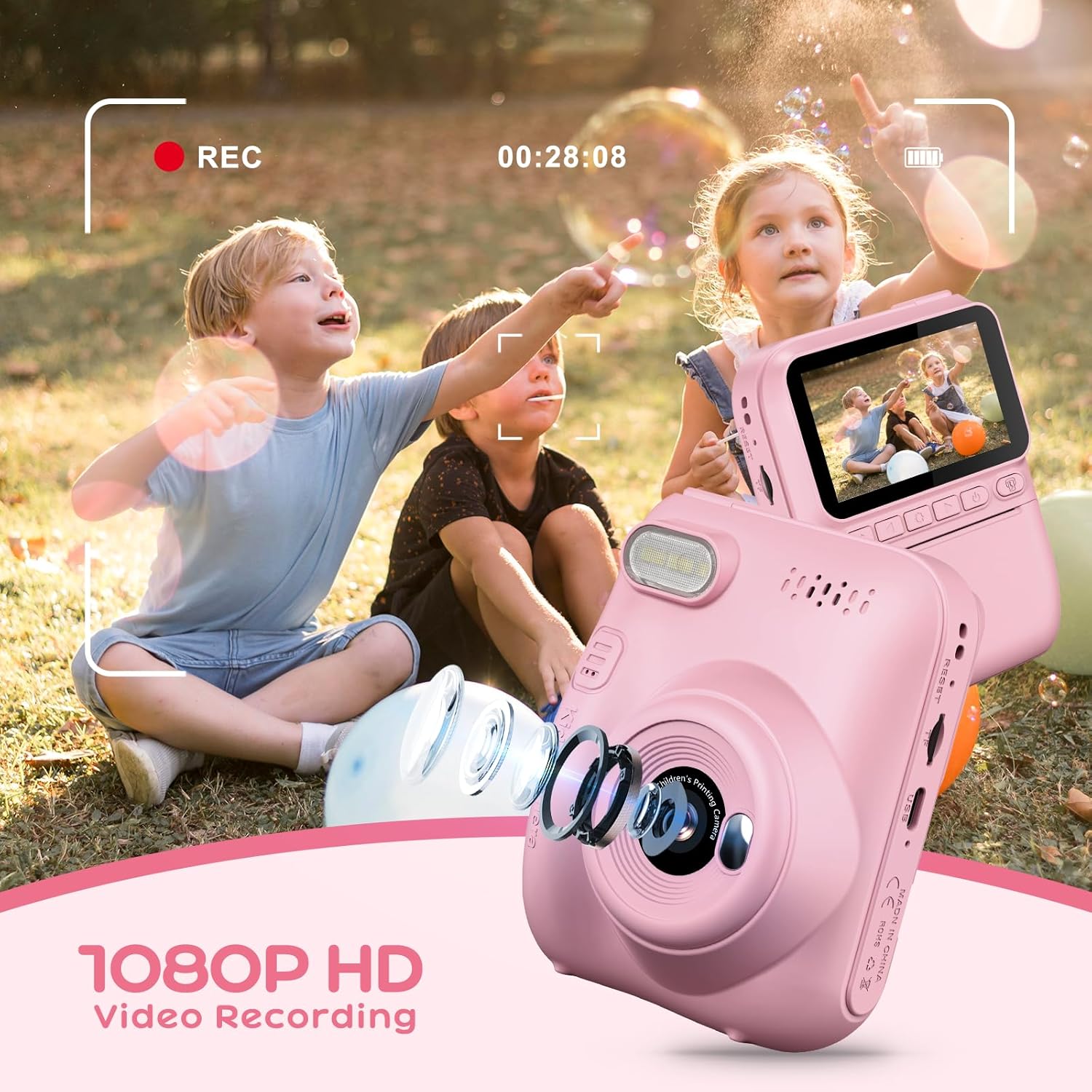 Thumbnail 4 de GREENKINDER Sofortbildkamera für Kinder (14 MP) mit 3,0-Zoll-Bildschirm, 1080P und Sofortdruck