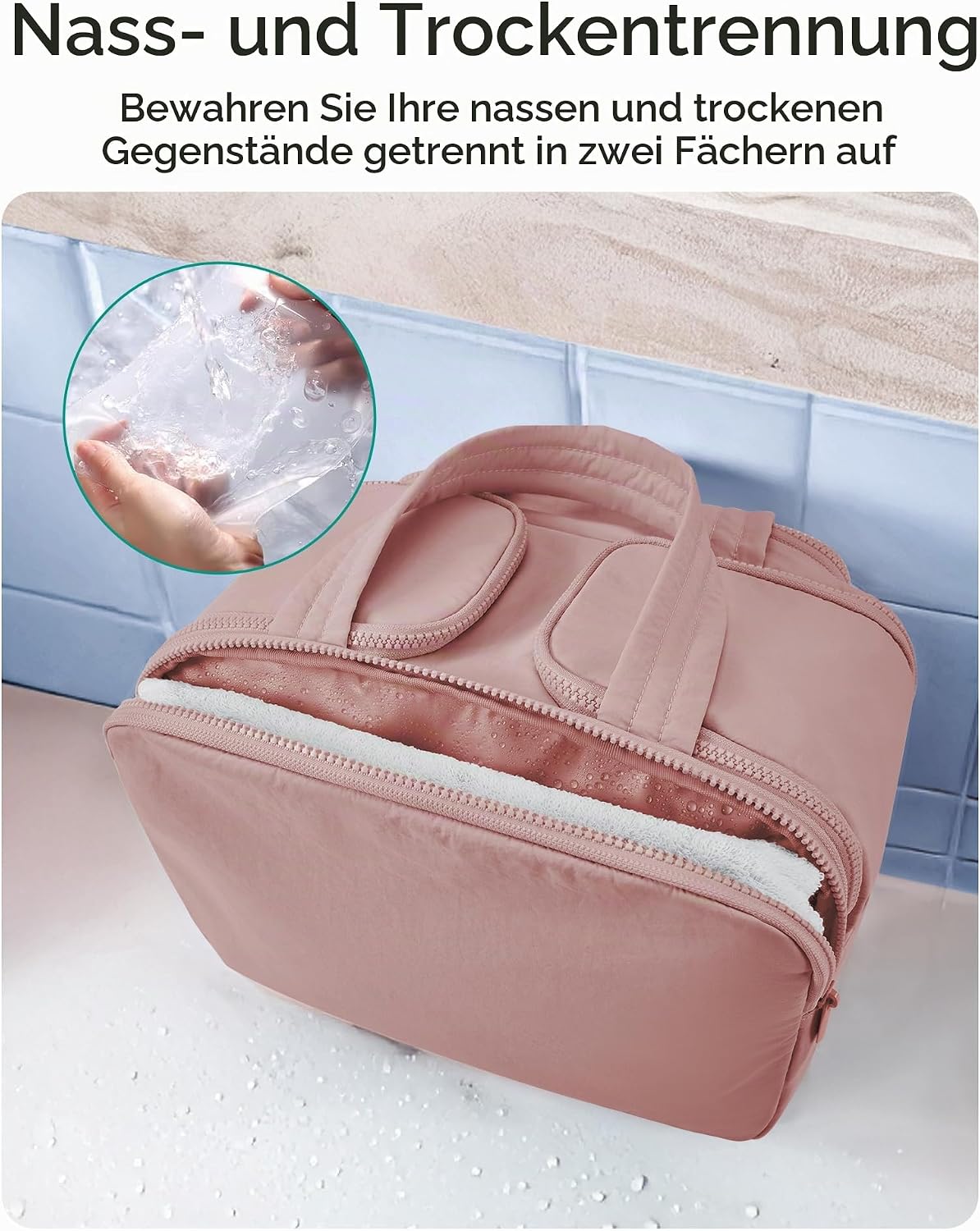 Thumbnail 4 de BAGSMART Reise Kulturbeutel – Große, weit zu öffnende Kosmetiktasche für Damen