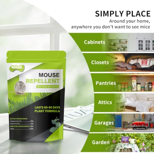 Detalle de Nehaii Mouse Repellent with Peppermint Oil – Indoor Rodent Deterrent Balls (Dark Brown, 10 Pack)