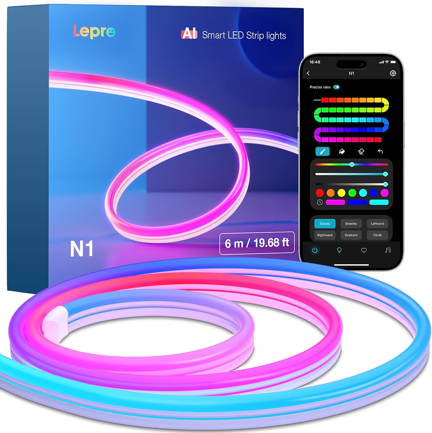 Detalle de Lepro N1 AI Neon Tira LED 6m