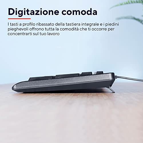 Detalle de Trust Taro Tastiera USB Cablata con Layout Italiano QWERTY – Nero