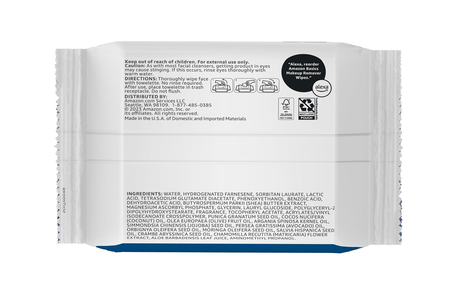 Detalle 2 de Amazon Basics Makeup Remover Wipes – Gentle, Plant-Based & Alcohol-Free (6-Pack, 25 Count Each)