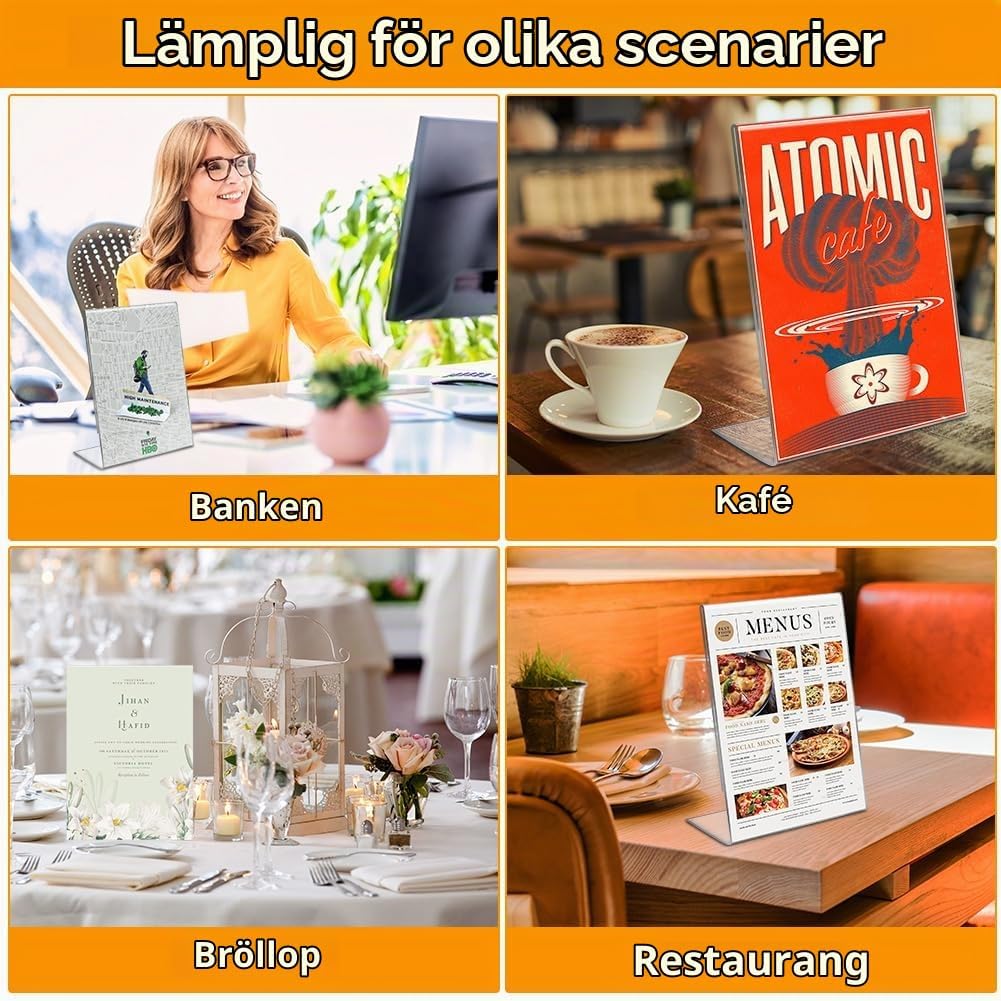 Thumbnail 6 de OFFCUP akrylställ för A5, 5-pack med dubbelsidig T-formad skyltvisning