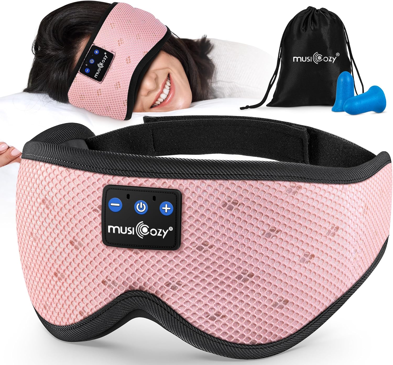 Detalle de MUSICOZY Sleep Mask, Soft Mesh