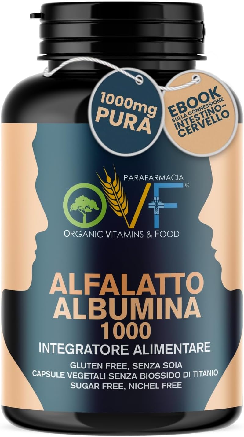 Detalle de OVF Alfa-Lattoalbumina – Capsule vegetali, 120 pezzi da 250 mg, supporta intestino e difese | Made in Italy