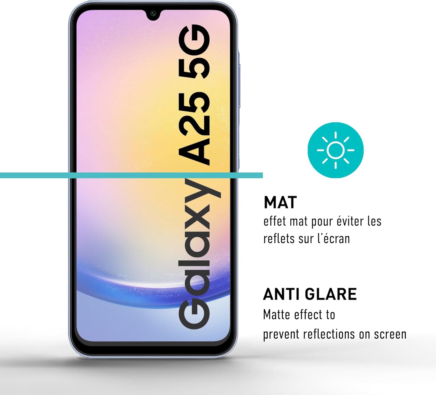 Detalle de smartect 2Pack_FS_MATT_Samsung_Galaxy_A25_5G mat gehard glas, 9H, 2 stuks