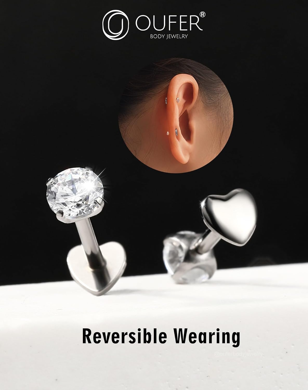 Thumbnail 2 de OUFER Labret en Titane Écrou Lèvre Bijoux
