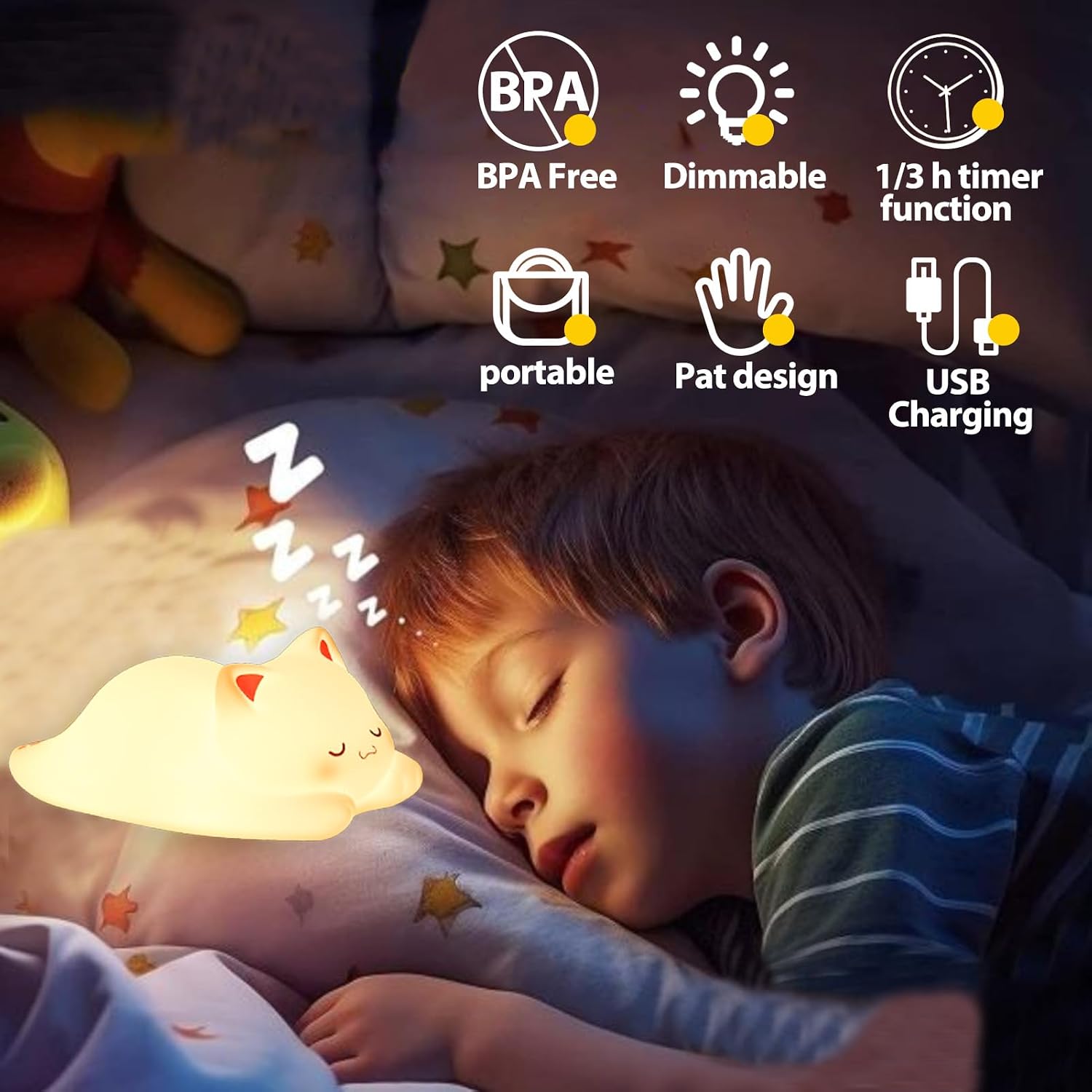 Detalle 2 de Tremdwoto Cat Night Light 1 Hour Timer
