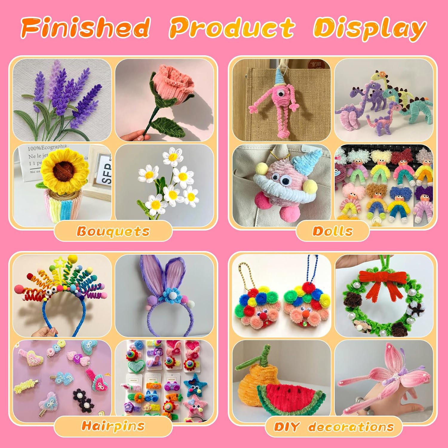 Thumbnail 5 de ZXIIXZ 100Pcs Pipe Cleaners for Roses and Craft Projects
