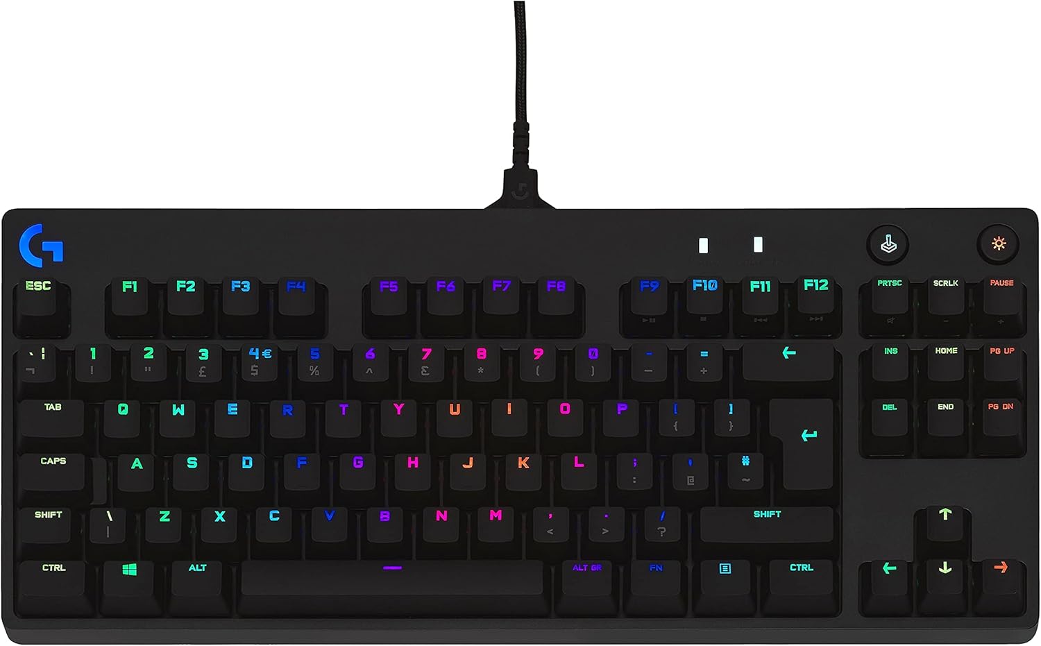Detalle de Logitech G PRO Mechanical Gaming Keyboard (Tenkeyless) with GX Blue Clicky Switches & LIGHTSYNC RGB – QWERTY UK, Black