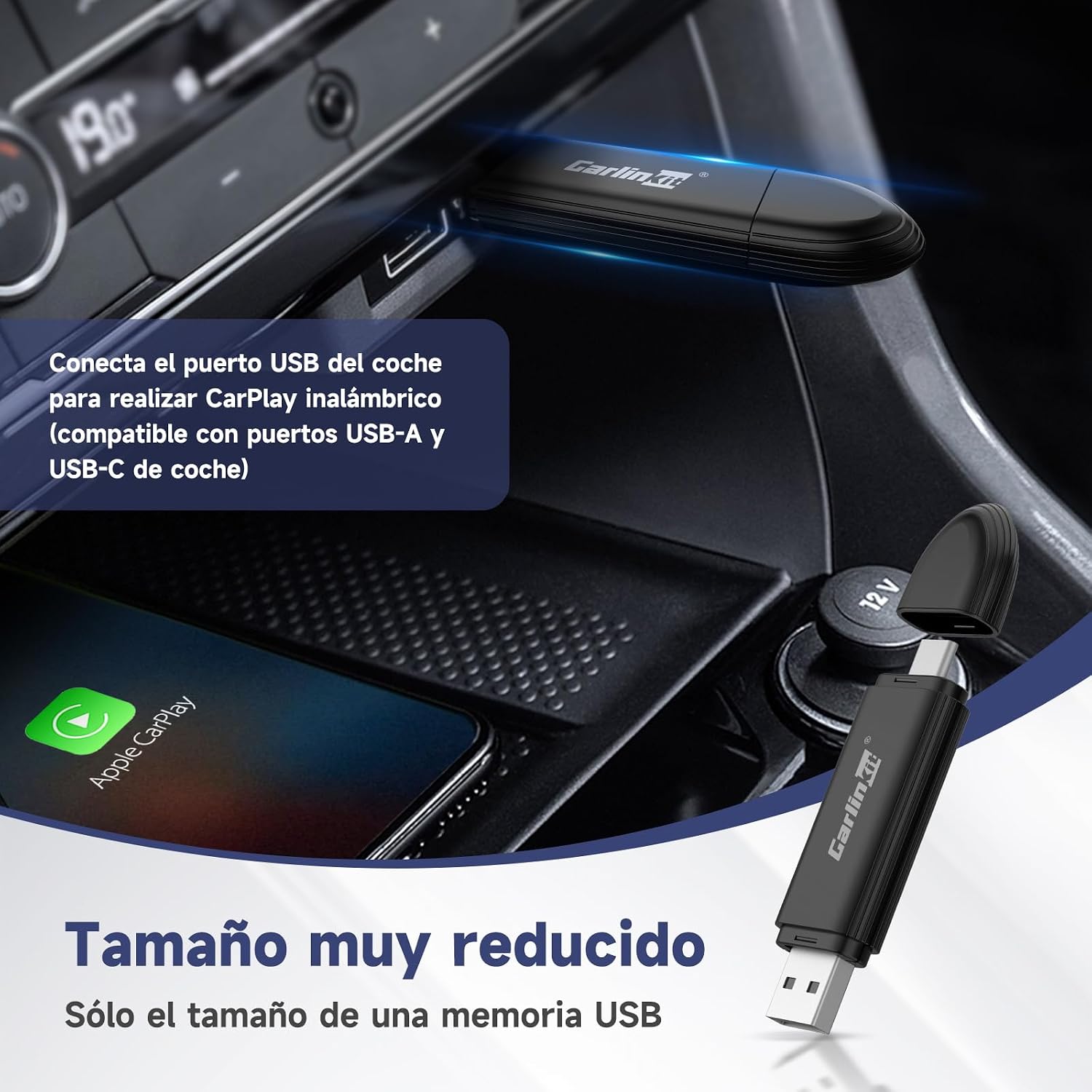 Detalle de Carlinkit Mini SE Adaptador inalámbrico CarPlay