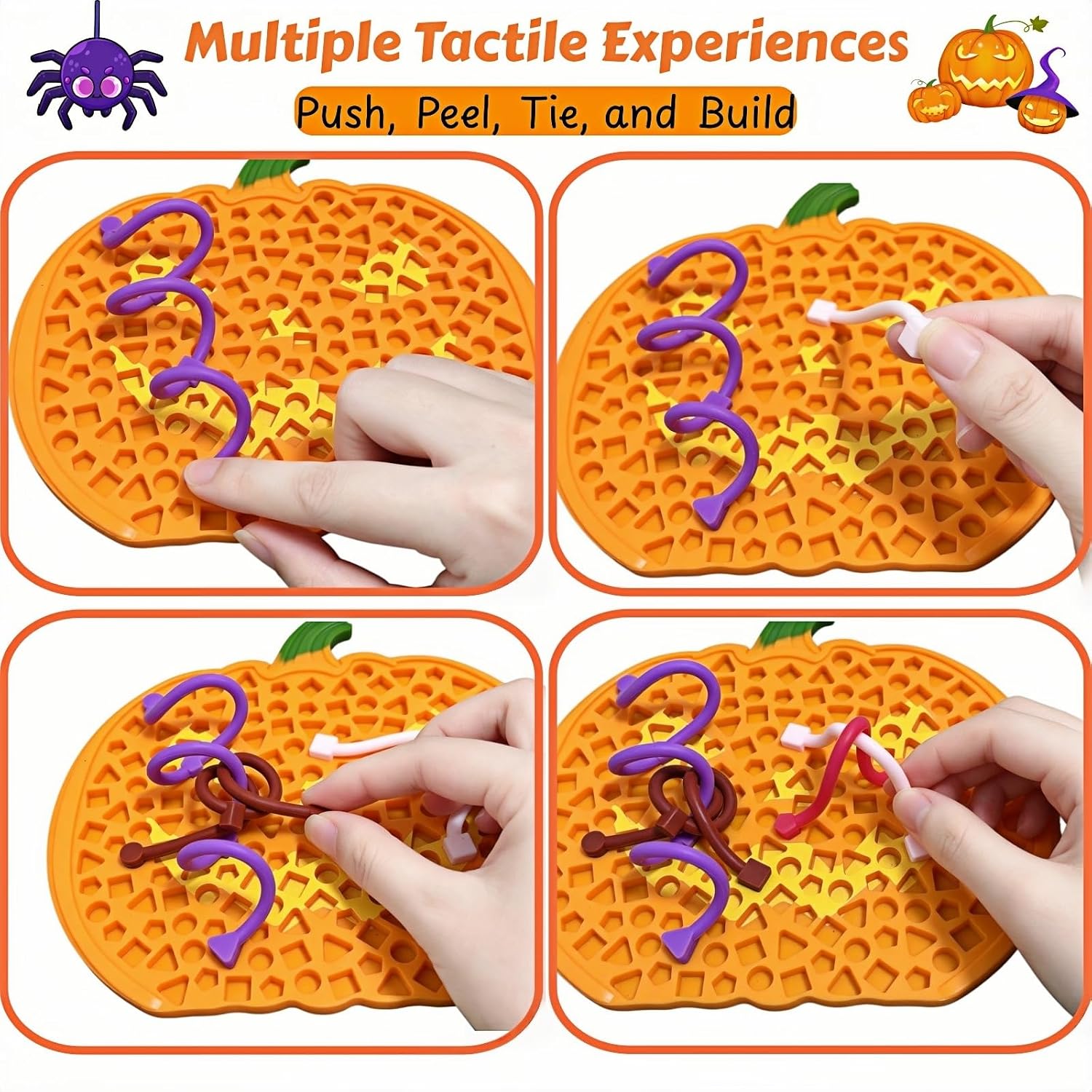 Detalle 1 de Pumpkin Silicone Sensory Activity Board