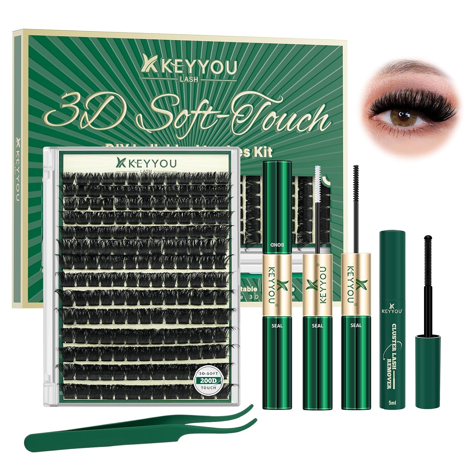 Detalle de KEYYOU Lash Cluster Kit 9–18 Mix