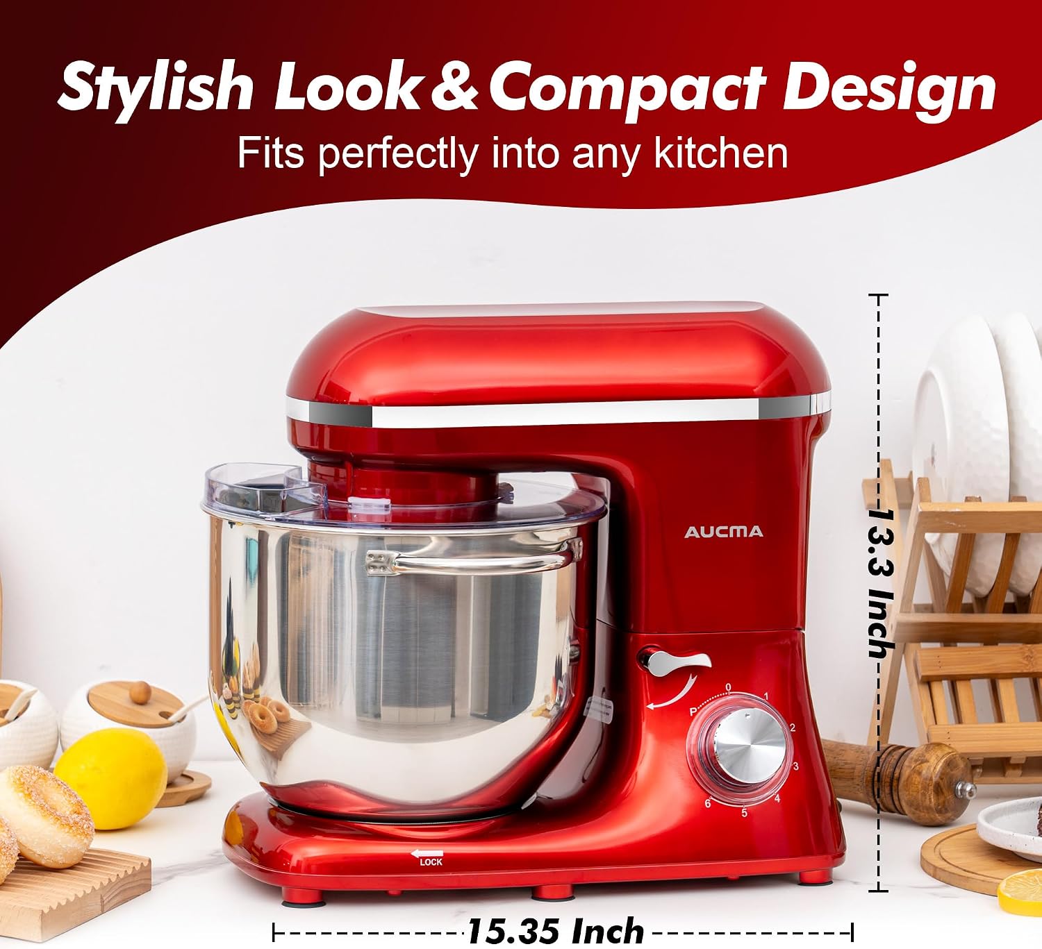 Detalle de Aucma Stand Mixer, 8QT