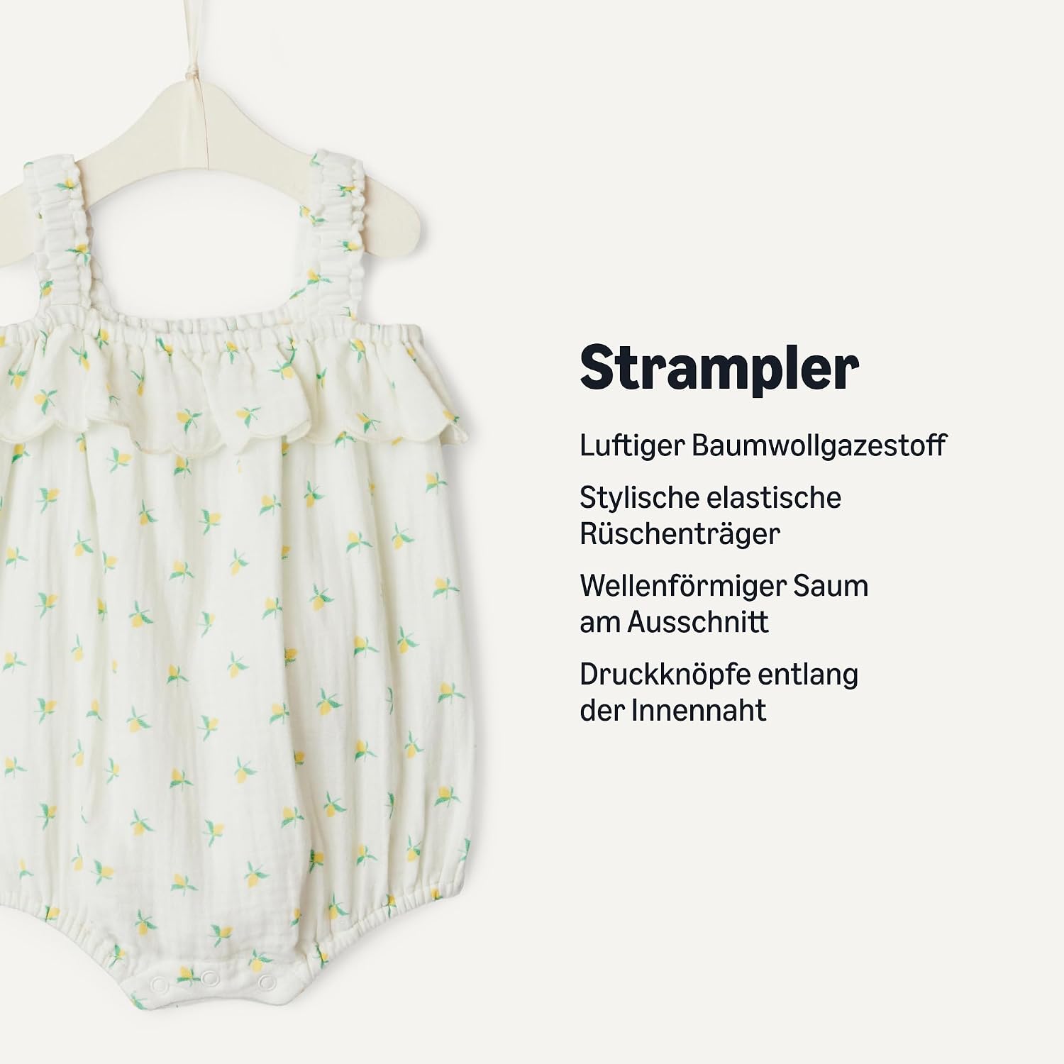 Detalle 2 de Amazon Essentials x Sofia Grainge Baby – Mädchen Ärmelloser Strampler aus Baumwollgaze