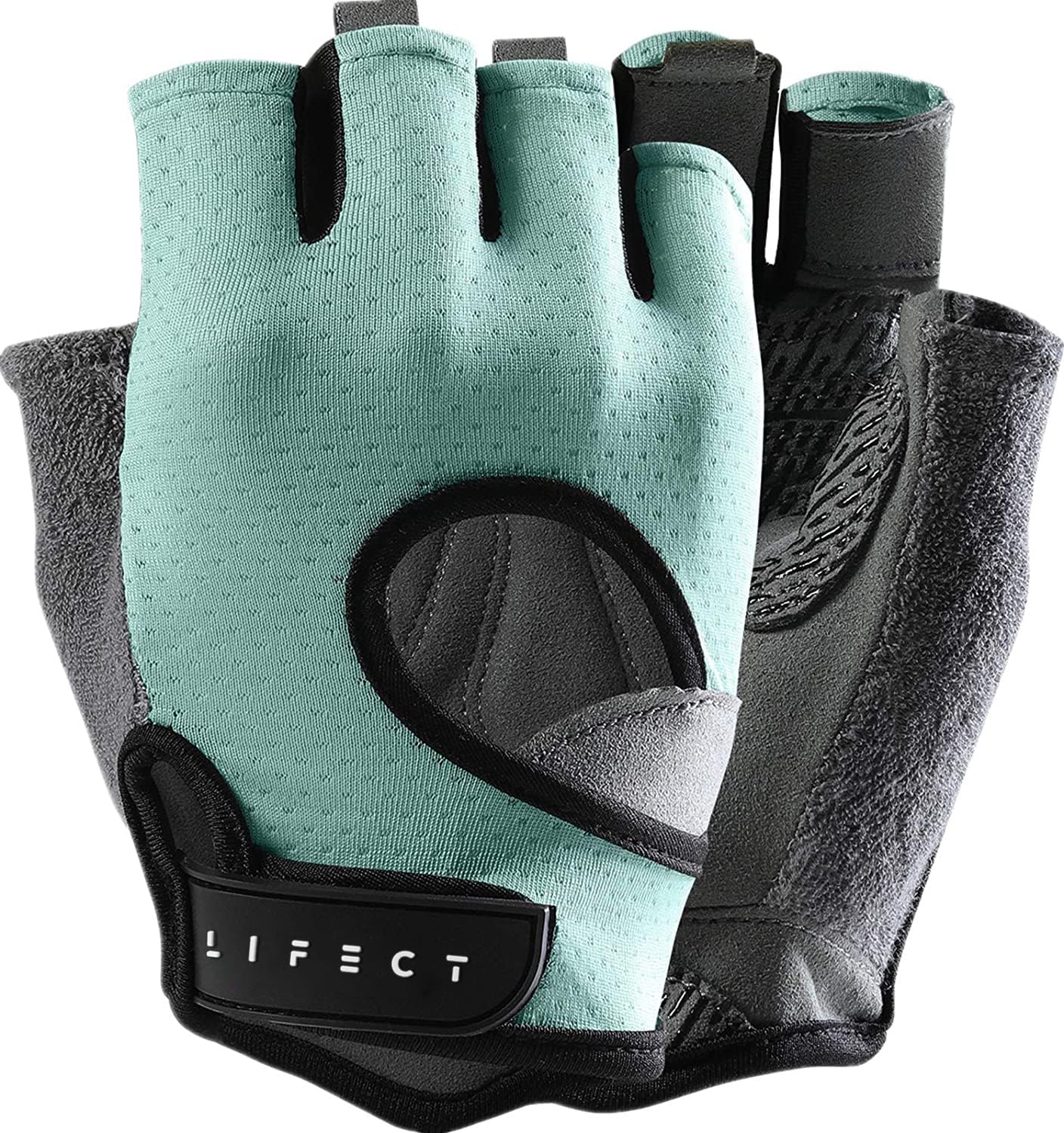 Detalle de LIFECT Freedom Workout Gloves, Fingerless Mesh with Padded, Grippy Palms