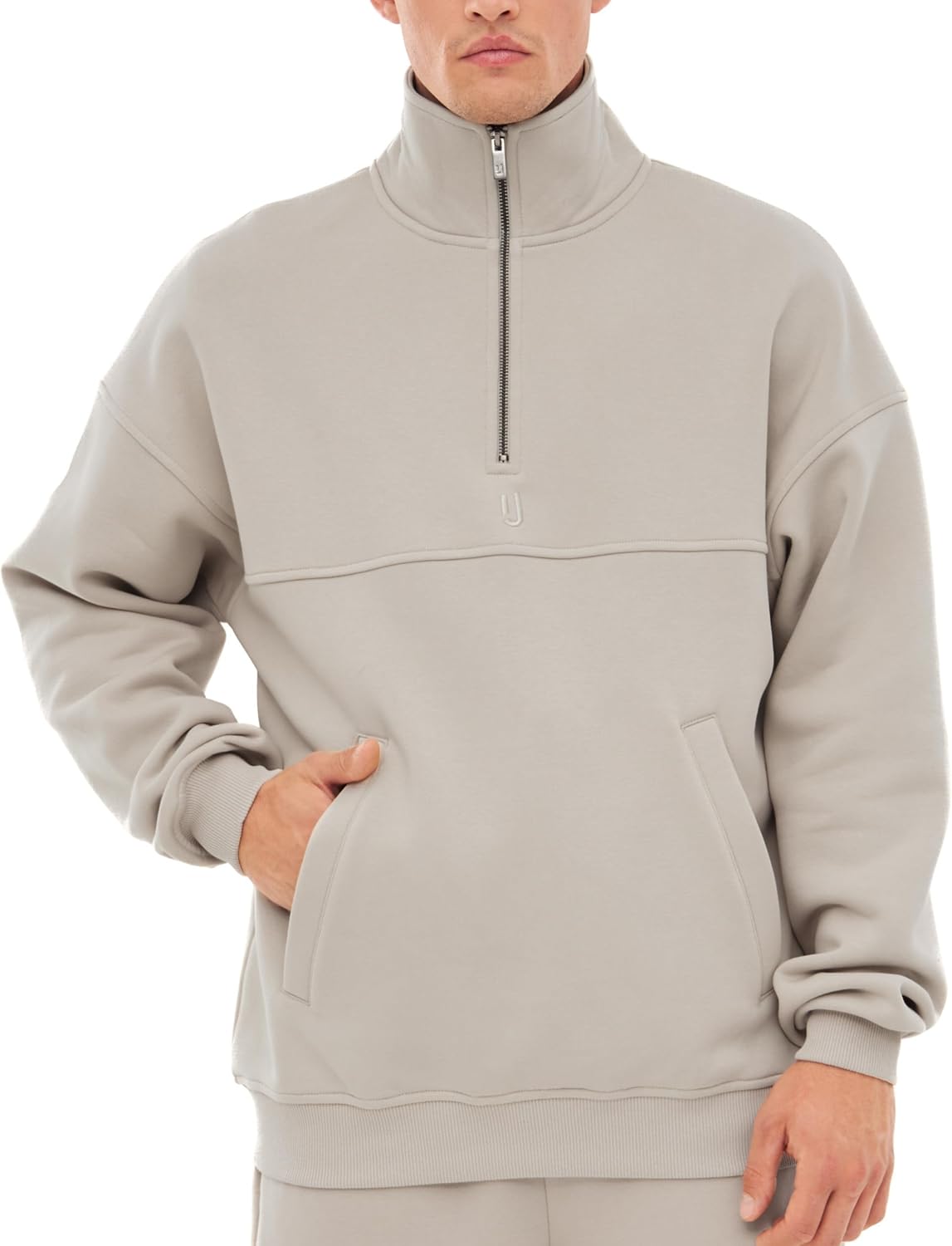 Detalle de Johnny Urban Pull Cooper zippé oversize en coton (homme & femme) – sweat avec fermeture éclair
