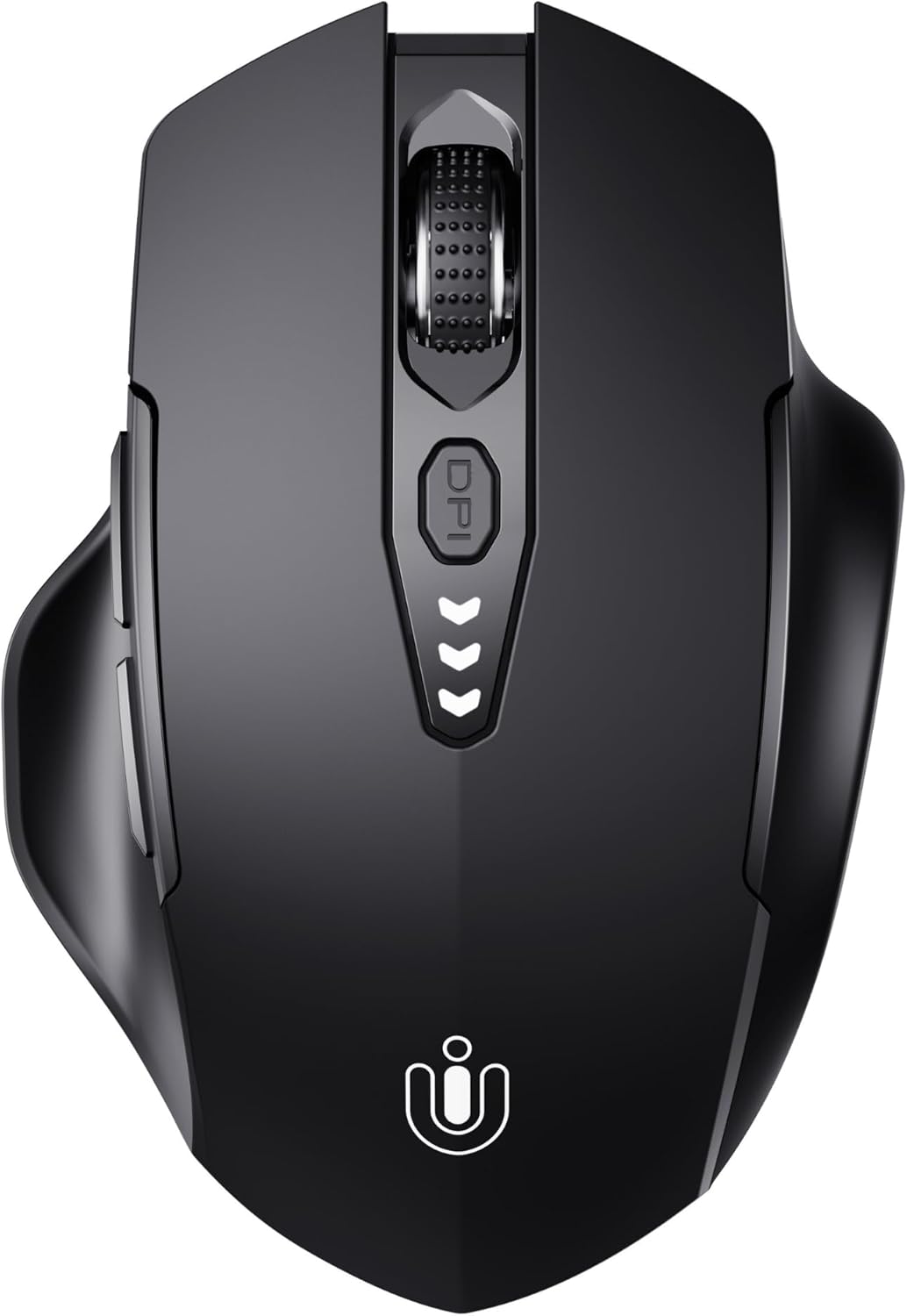 Detalle de Uineer Bluetooth Maus mit Tri-Modus (BT 5.0/4.0 + 2,4 GHz), 4 DPI und Batteriestandsanzeige – schwarz