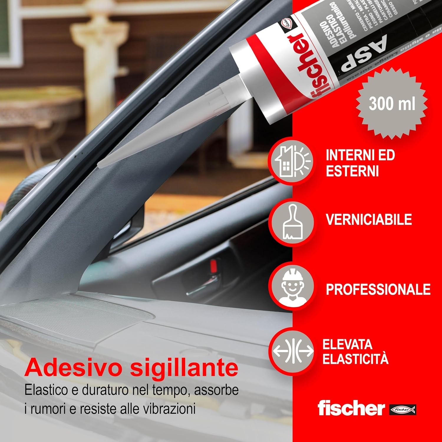 Detalle 2 de Fischer ASP Nero 300 ml sigillante tenace đź›