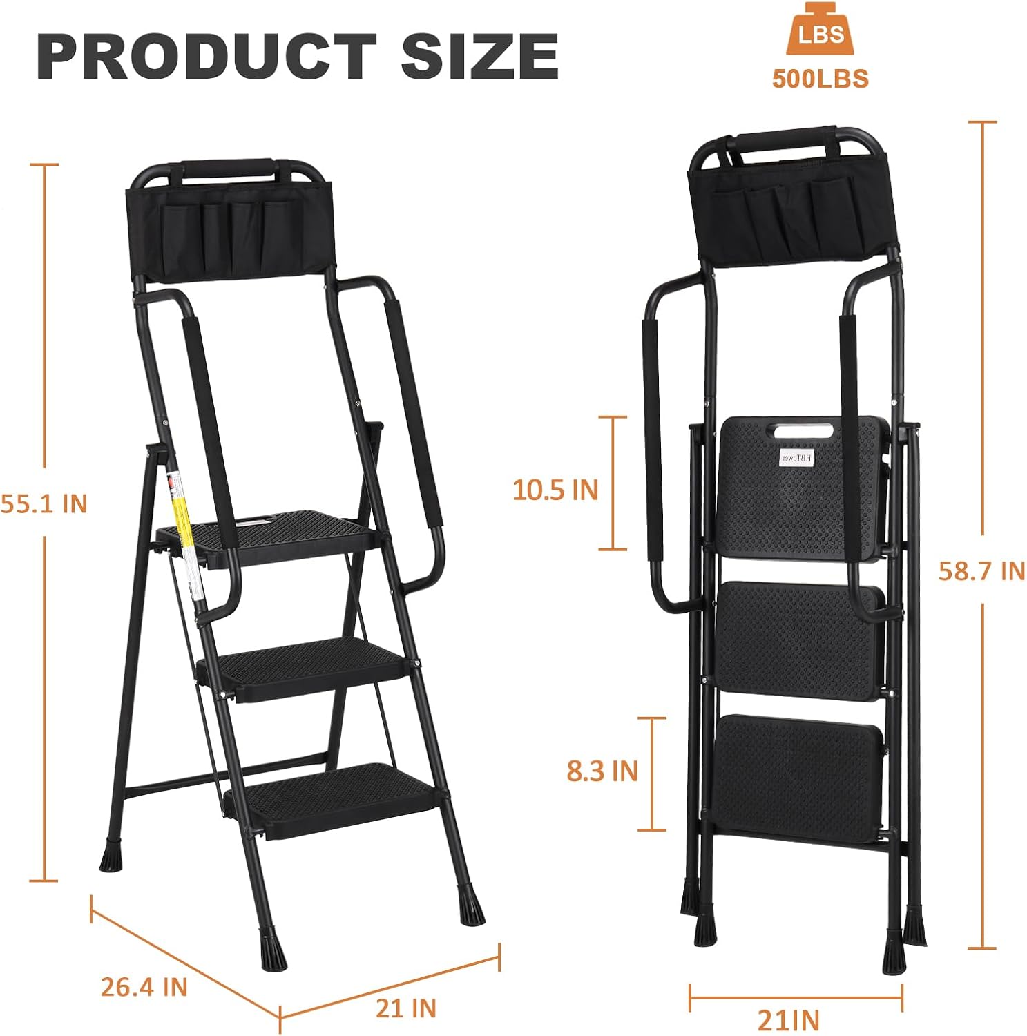 Thumbnail 6 de HBTower 3-Step Ladder