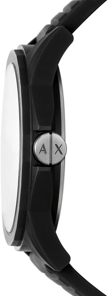 Detalle 2 de Armani Exchange Uhr für Herren – Quarzuhren mit 44 mm Gehäuse, Silikonband