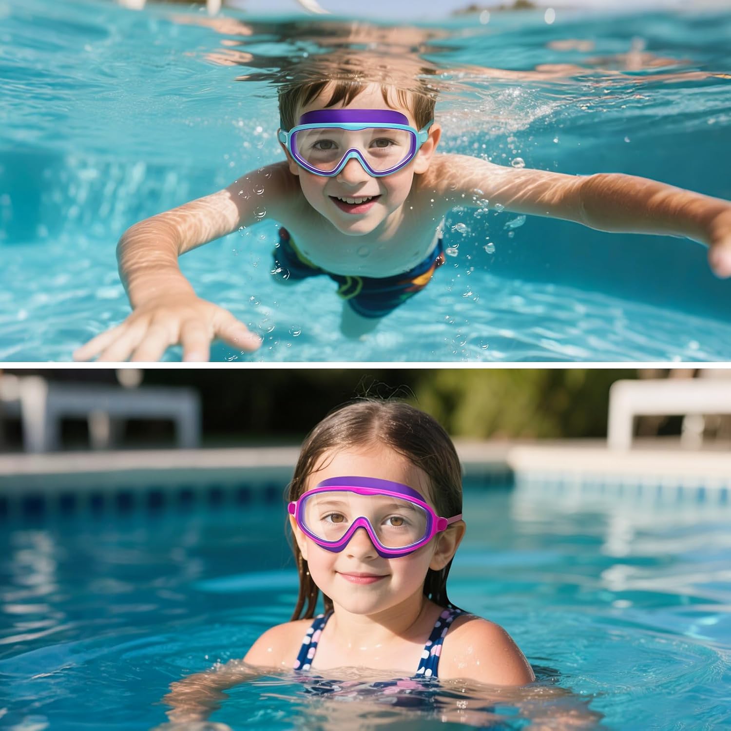 Thumbnail 6 de Senders 2 Pack Kids Swimming Goggles with 180° Wide Vision, Anti-Fog, UV Protection and Accessories