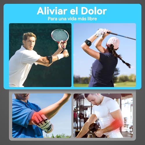 Thumbnail 4 de AGPTEK 1 x coderas para epicondilitis (codo de tenista), cinta ajustable antideslizante azul