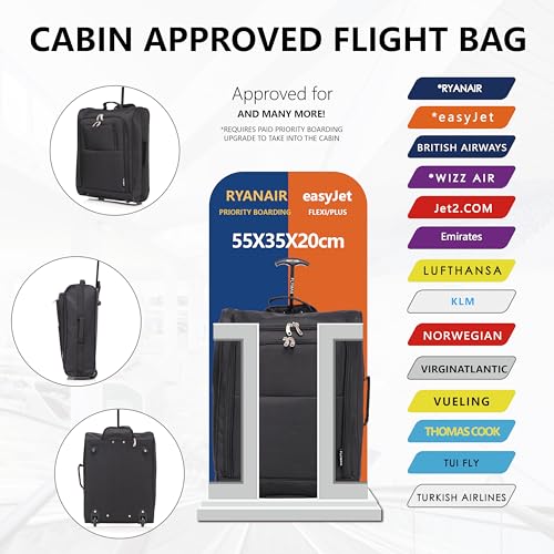 Thumbnail 2 de Flymax 55x40x20 Ryanair Cabin Bag – 44L Lightweight Carry-On (1.4kg)
