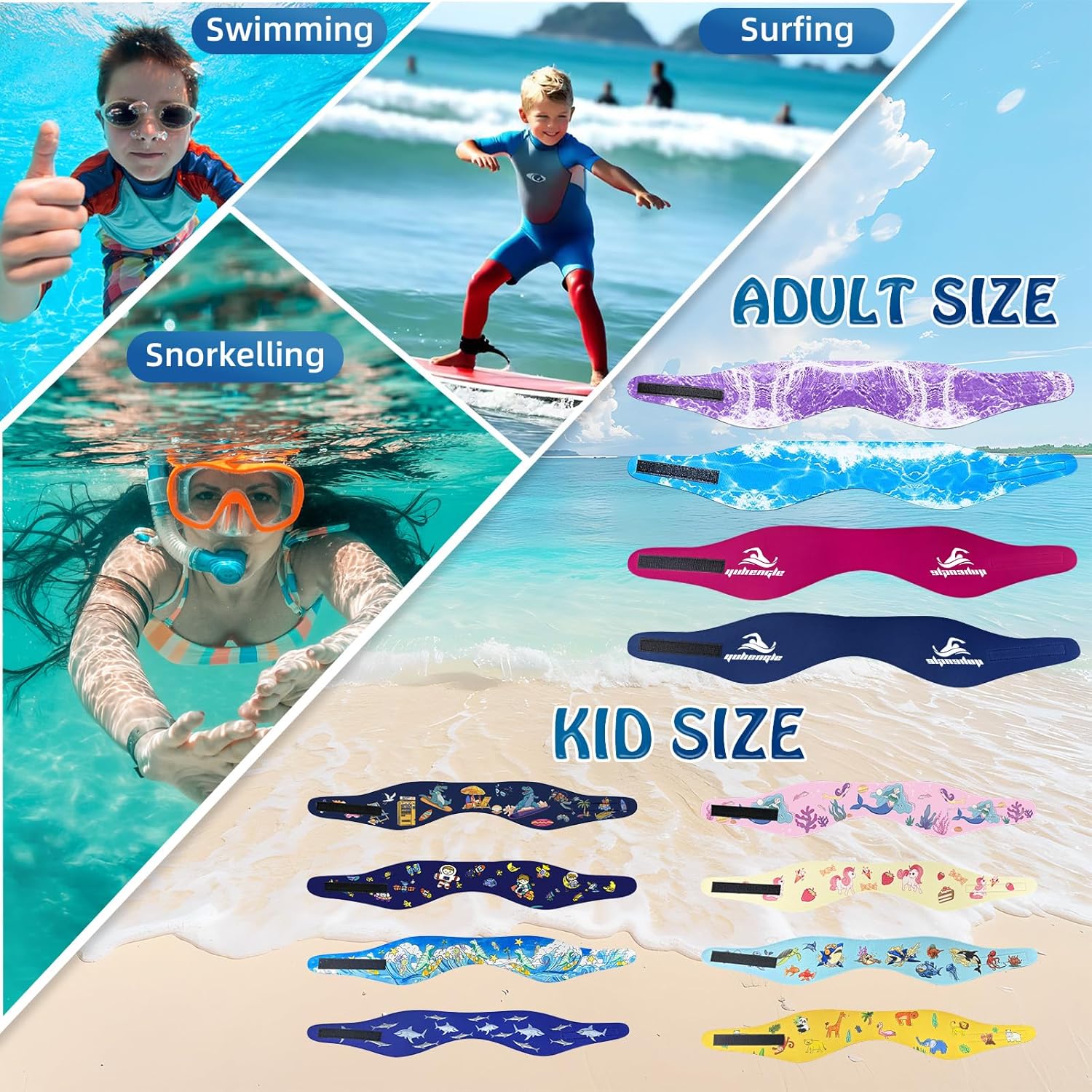 Thumbnail 6 de Swimming Headband for Kids by YUHENGLE – 2 Pairs Waterproof Ear Plugs & Adjustable Swim Band