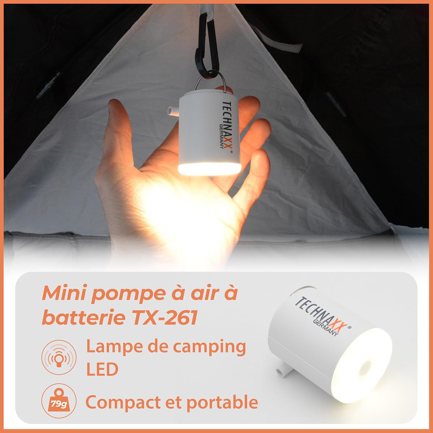 Thumbnail 4 de Technaxx TX-261 Mini Pompe à Air Rechargeable
