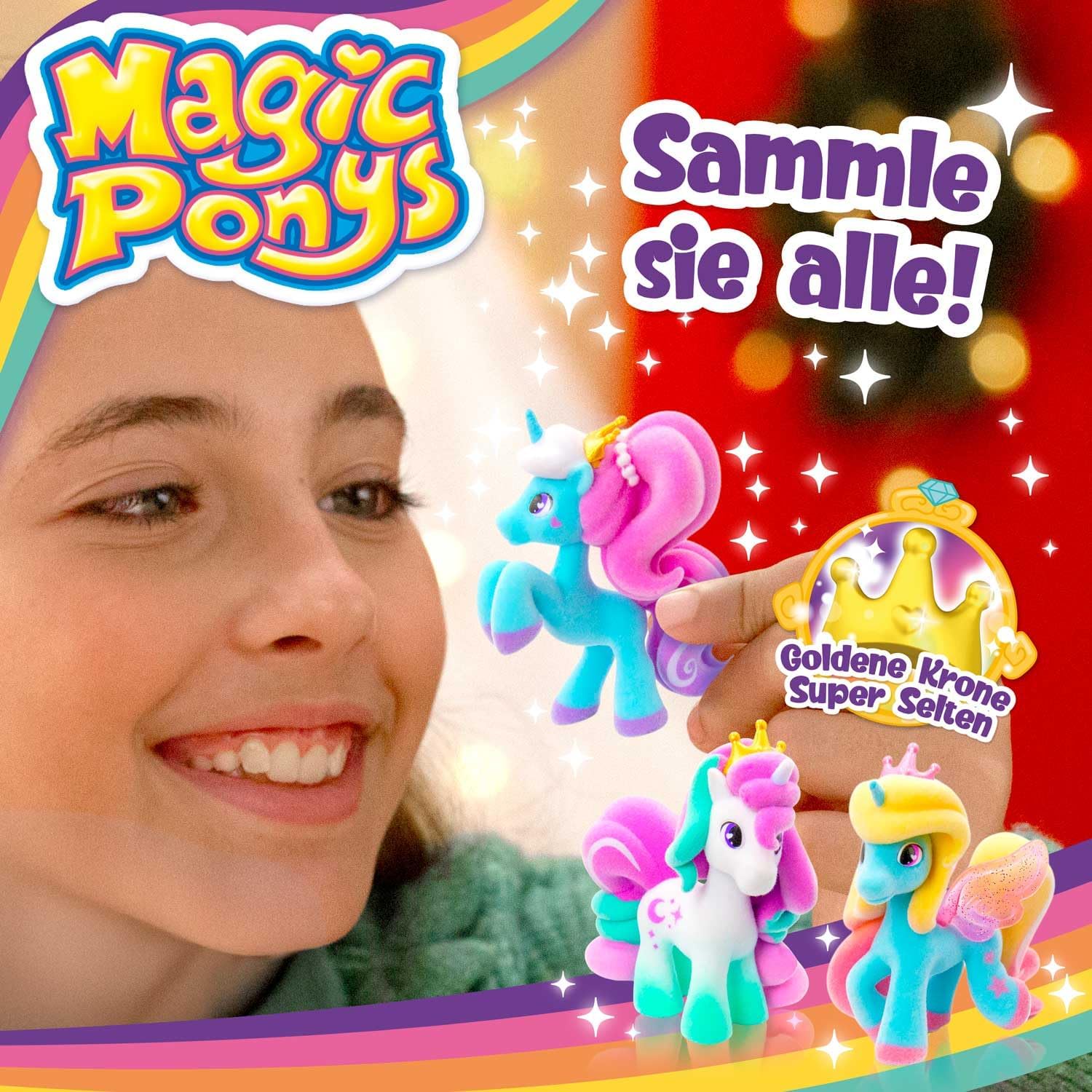 Detalle de CRAZE Magic PONYS 44971 verzamelpony met glittervleugels en tatoeages
