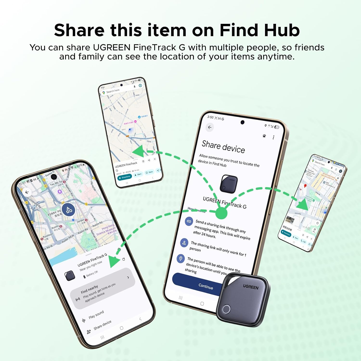 Thumbnail 4 de UGREEN FineTrack G Smart Finder: Localizzatore Bluetooth per Android con Find Hub (4 pezzi)