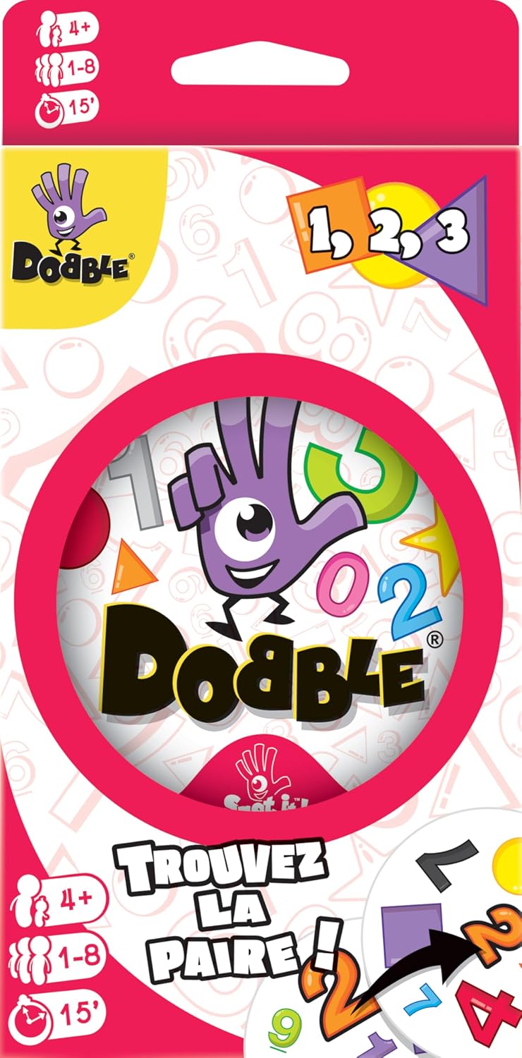 Detalle de Asmodee - DOBBLE 123 : Jeu de Cartes Éducatif pour Enfants dès 4 Ans