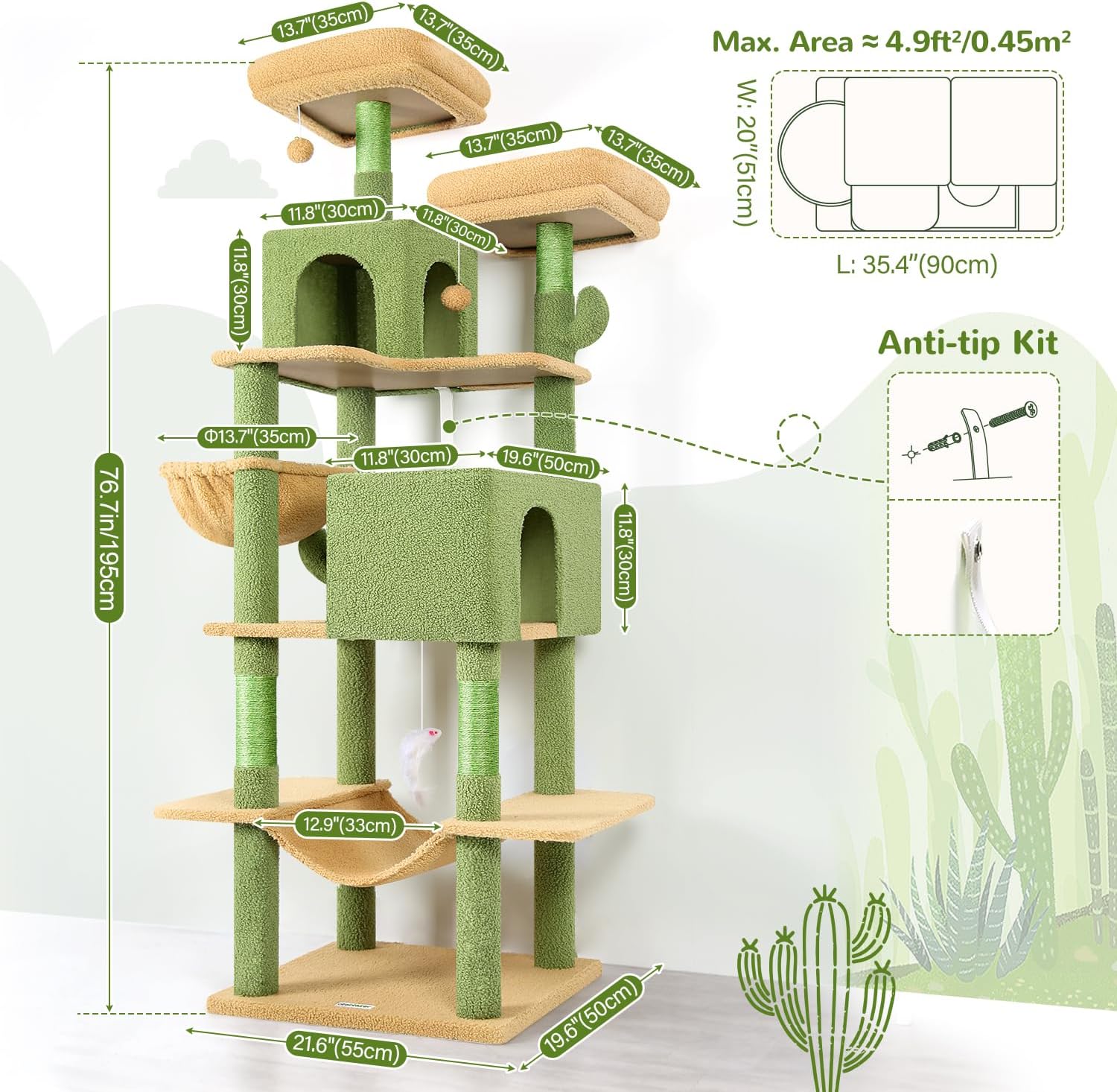 Thumbnail 6 de Globlazer Cat Tree, 76-Inch