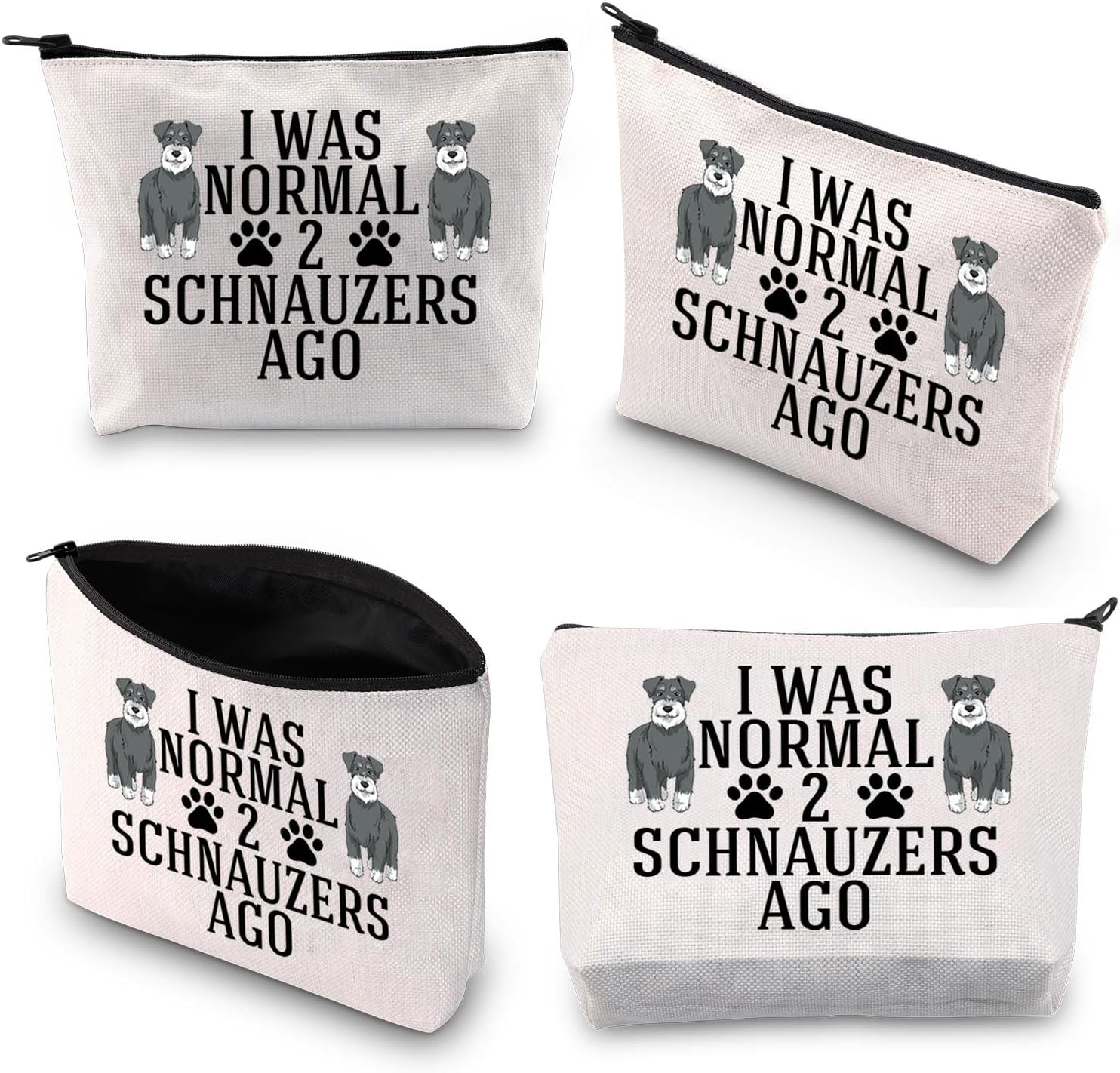 Detalle de PLITI Schnauzer Makeup Bag: A Practical Gift for Schnauzer Lovers