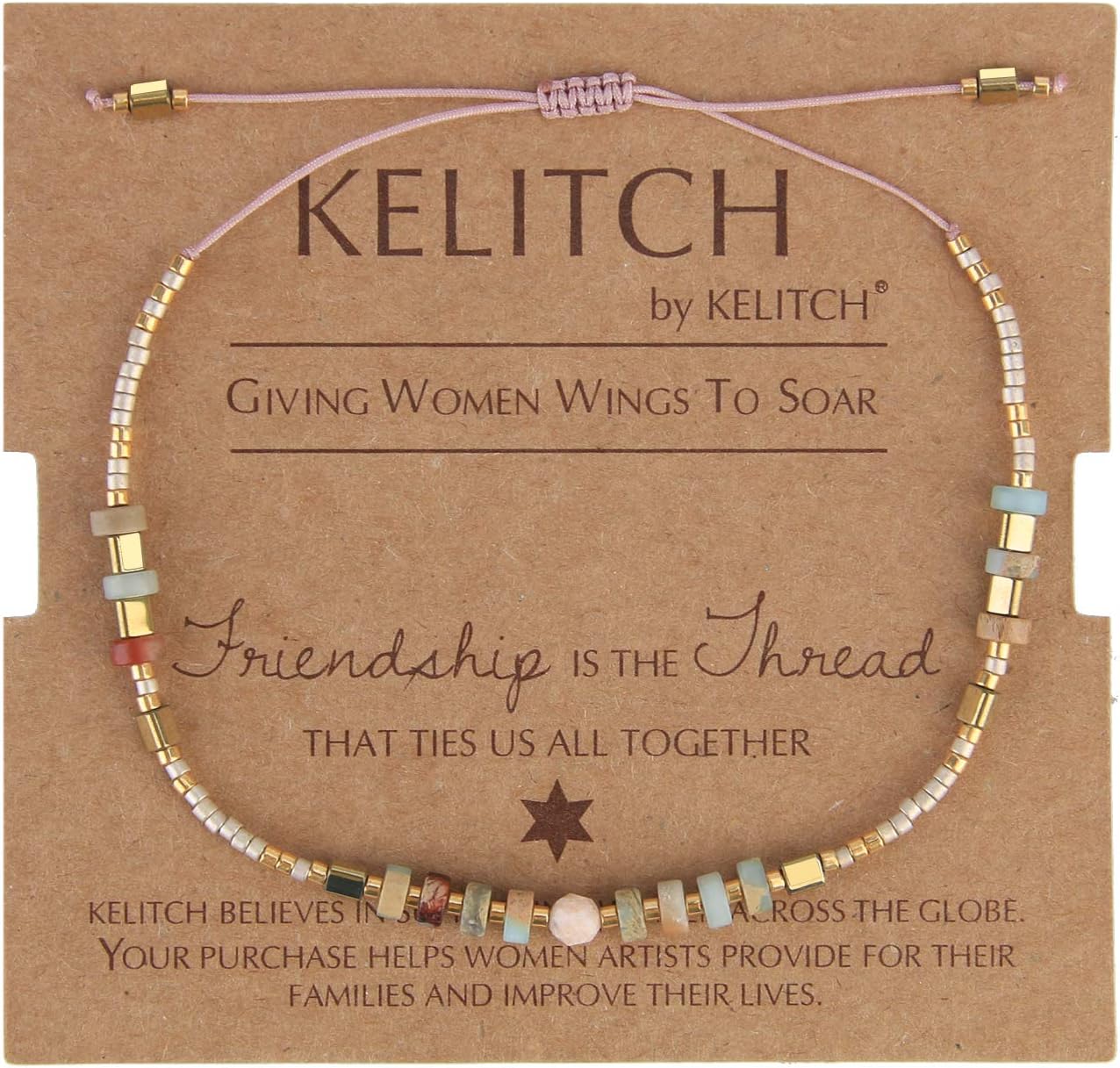 Detalle de KELITCH Seed-Perlen Freundschaftsarmbänder aus dünnem Seil – handgemachter Schmuck für Alltag & Geschenk
