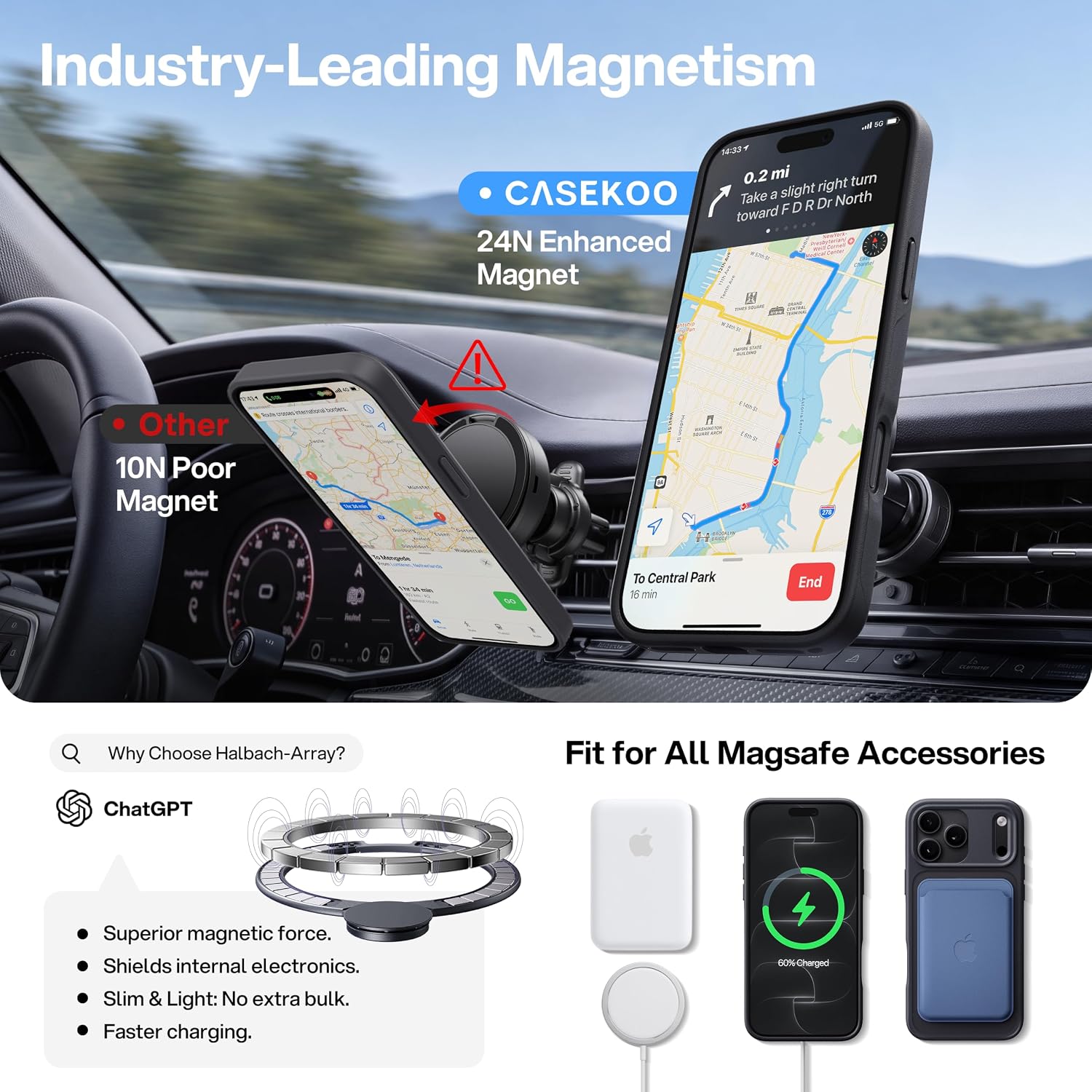Detalle de CASEKOO Ultra-Magnetic Stand for iPhone 17 Pro Max 6.9"