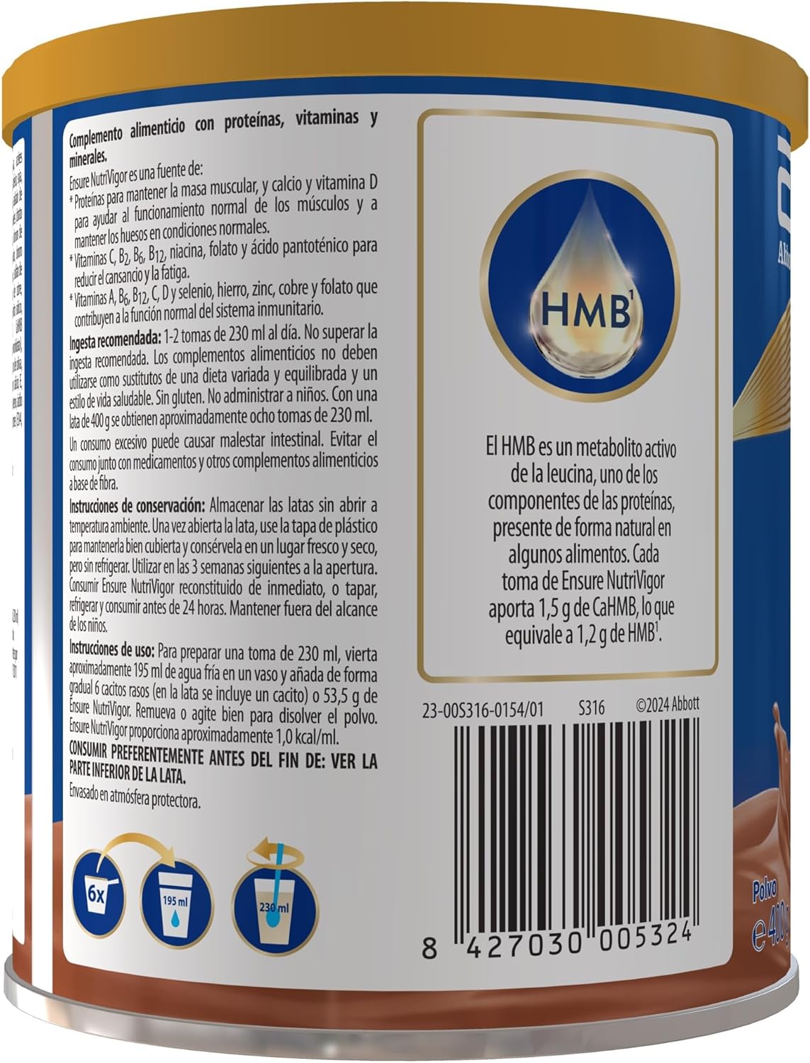 Thumbnail 2 de Ensure Nutrivigor 🥛 Complemento con Proteínas y Vitaminas, 400 g