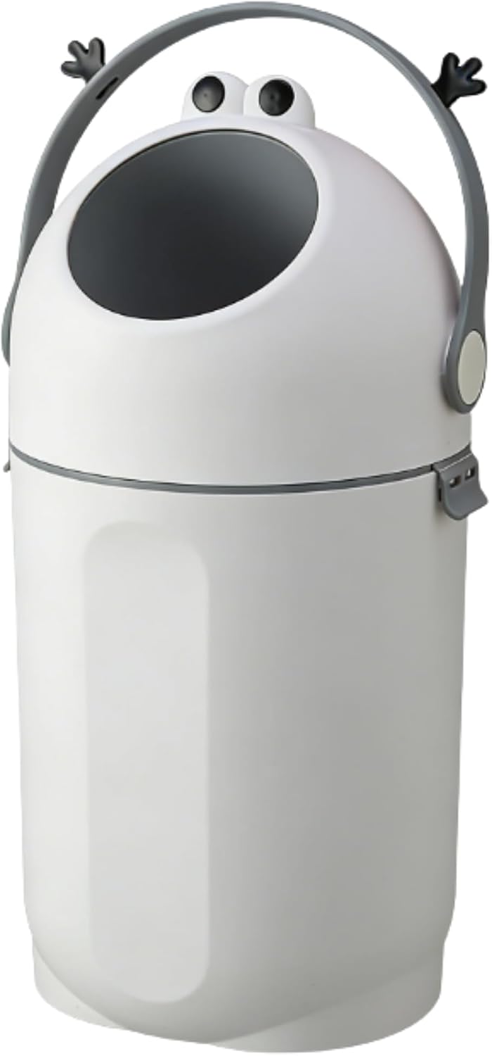 Detalle de P@B PBell Grey Frog Diaper Pail, 15 L, Any Standard Bag, Lockable