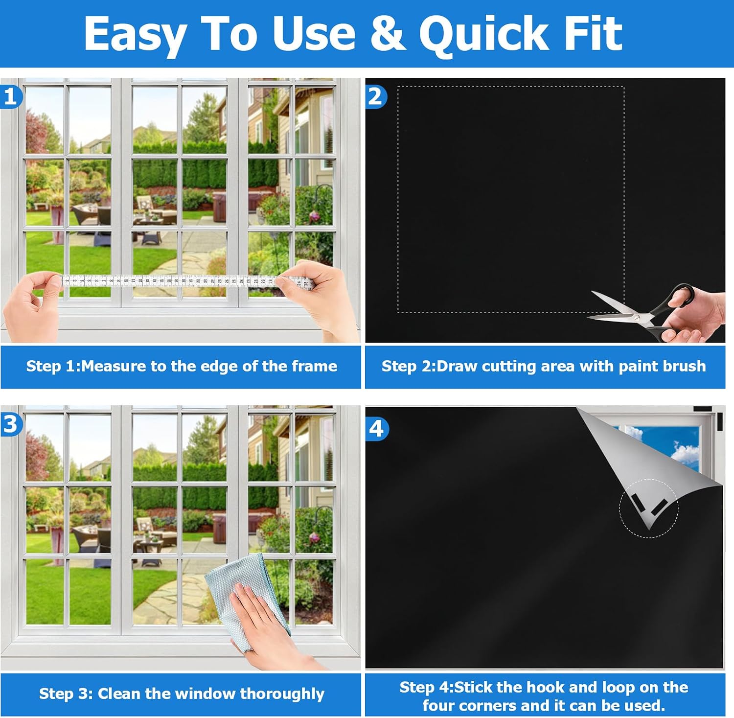 Thumbnail 5 de Blackout Blinds 145 x 100 cm: Portable 100% Nursery Blackout Roller Blind