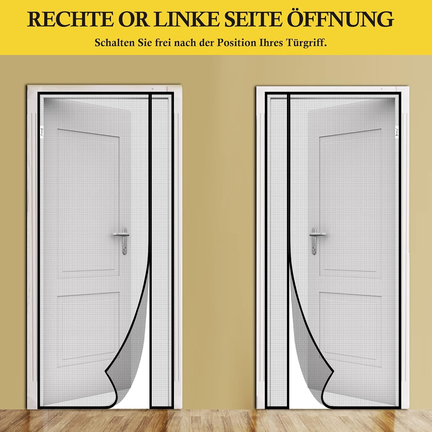 Thumbnail 2 de fowong Magnet Fliegengitter Balkontür 110x220 cm – Reißfest, seitliche Öffnung, ohne Bohren