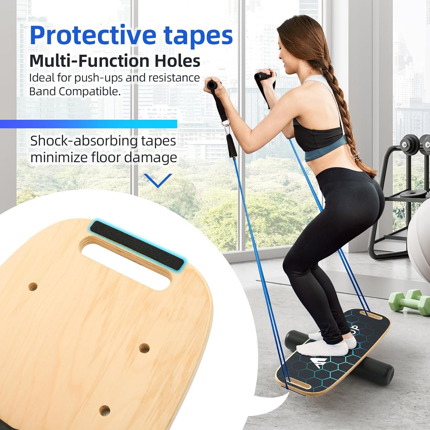 Thumbnail 6 de Flycoop Premium Balance Board für Erwachsene – Profi Wackelbrett mit Rolle bis 200 kg