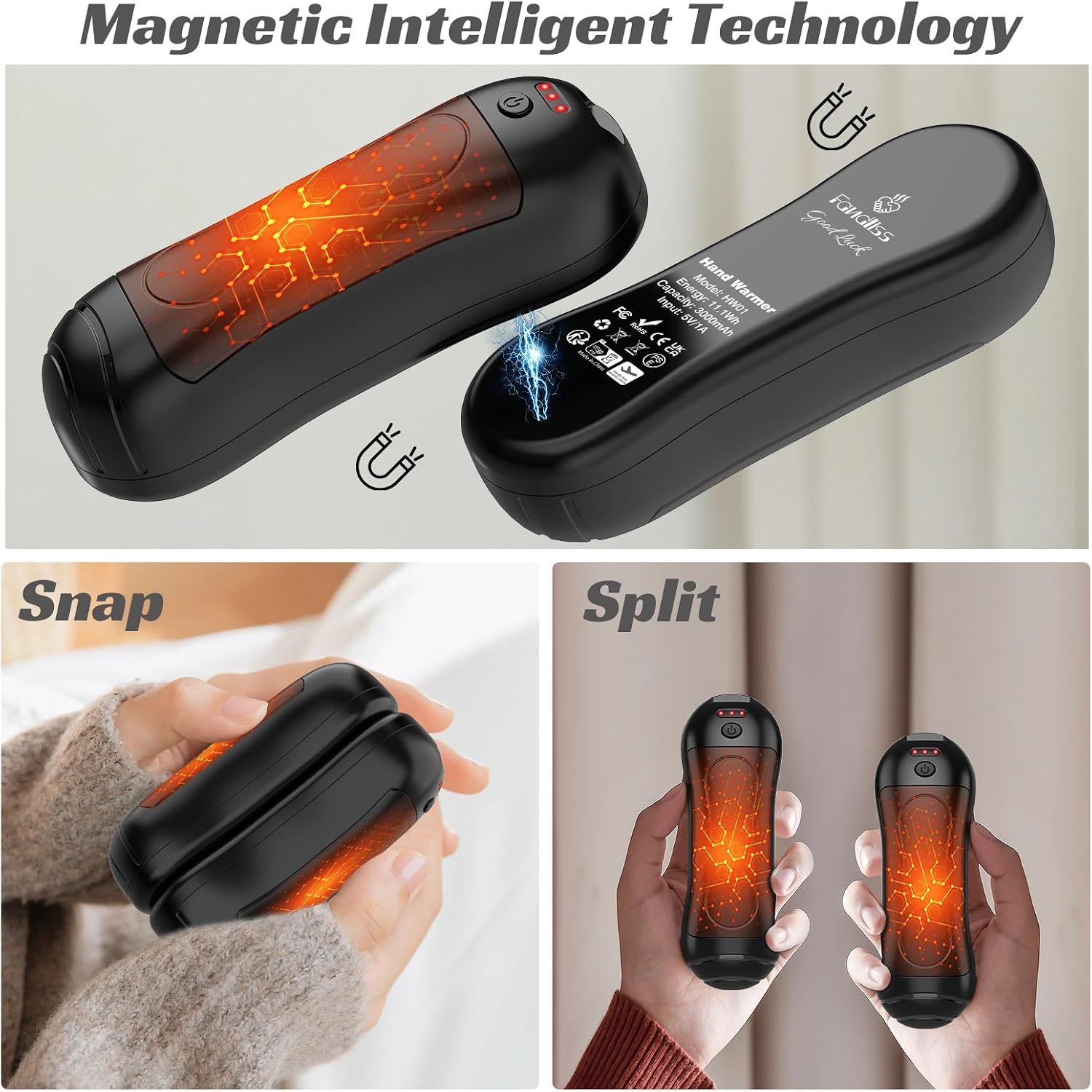 Detalle 1 de FANDLISS 2 in 1 Hand Warmer with 6000mAh