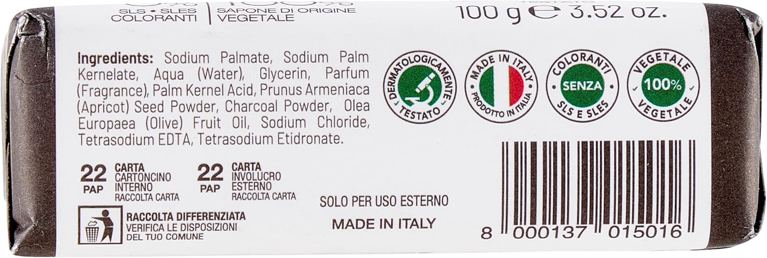 Thumbnail 3 de Equilibra Carbone Attivo Sapone 100% vegetale (100 g) – pacco da 12