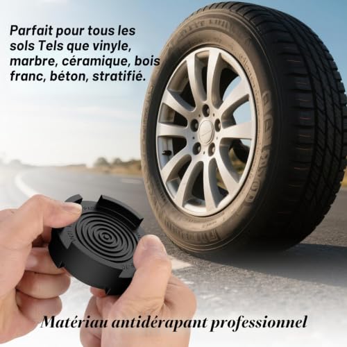 Detalle de Homidy Lot de 4 Tapis Anti-Vibrations universels et antidérapants pour Machine à Laver, Sèche-Linge, Réfrigérateur et Table