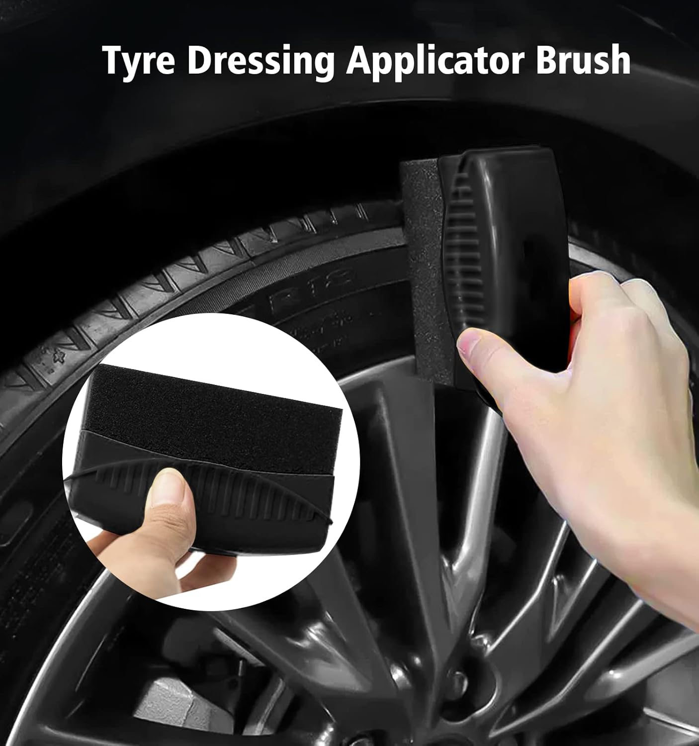 Detalle de YeewayVeh Wheel Cleaning Kit 5-Pack: Bendable Alloy Wheel Brushes & Microfiber Rim Brush (Red)