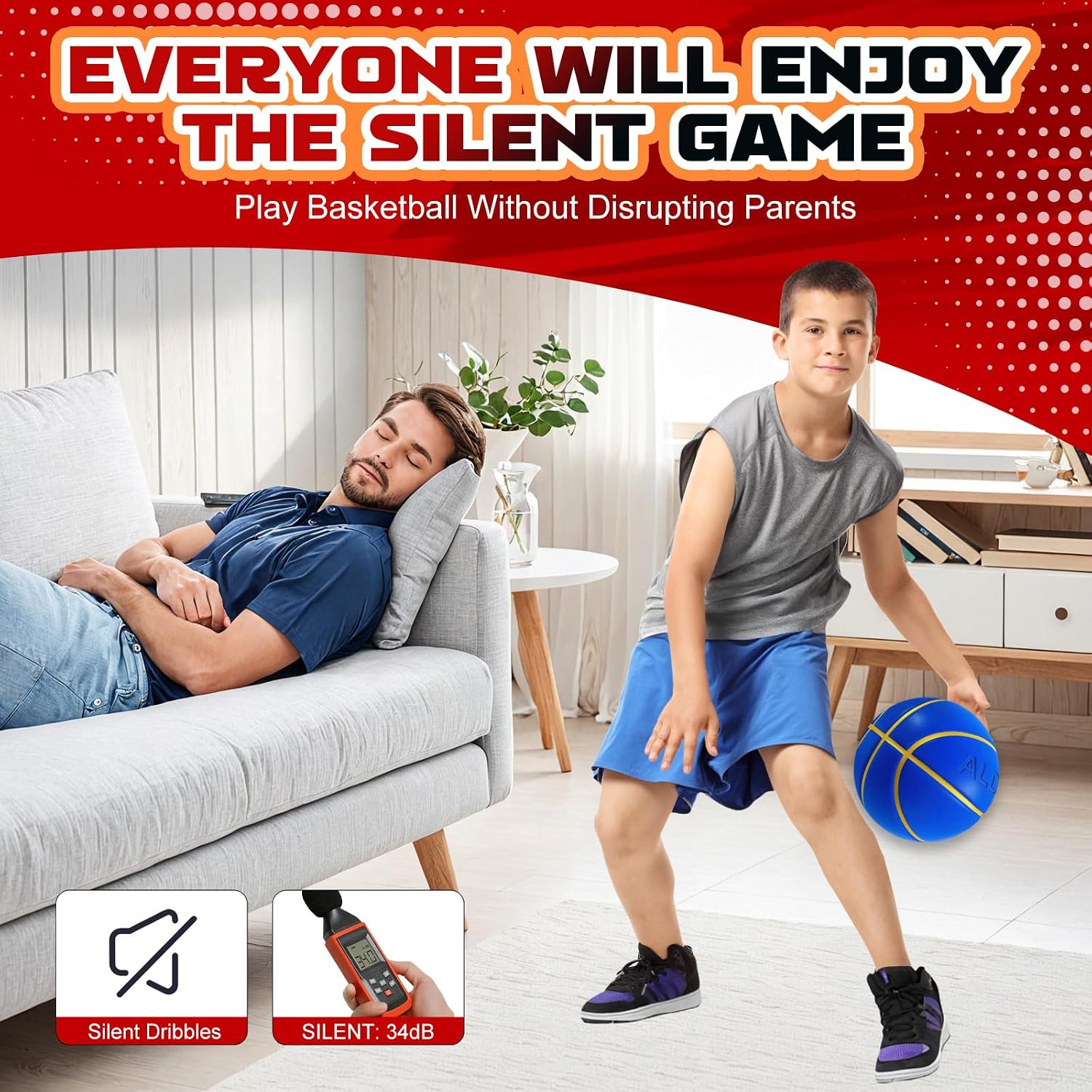 Thumbnail 1 de ALDWDY Silent Basketball Size 7
