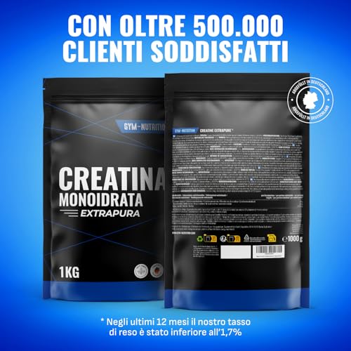 Thumbnail 2 de Gym Nutrition Creatina Monoidrato in Polvere 1KG – 100% Vegan, Extrapura con Inulina