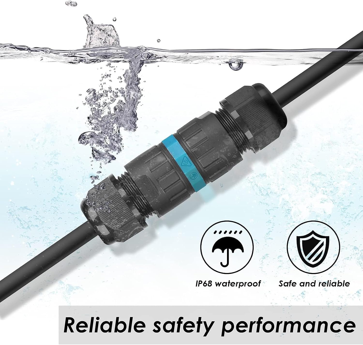 Detalle de HOSPAOP IP68 kabelkoppling för tre ledare, Ø 5–12 mm, 4-pack